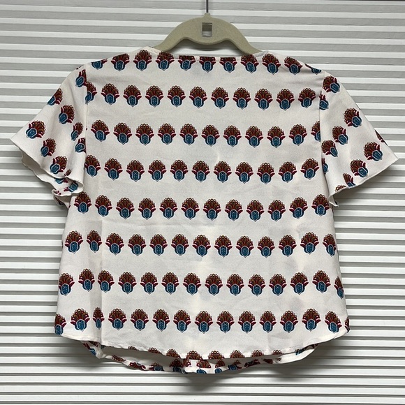 Show Me Your Mumu Oasis Lace-Up Short Sleeve Cropped Top Size XS - Picture 6 of 9